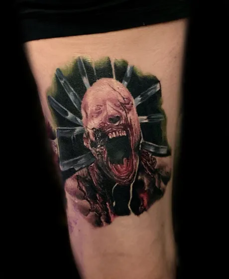 dämon tattoo, colurtattoo, colortattoo, farbtattoo, dämontattoo, abgeheiltes tattoo, tattoo bremen