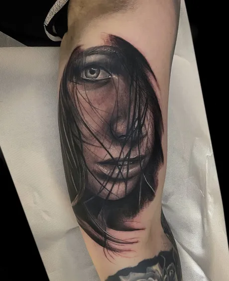 Woman Face Tattoo