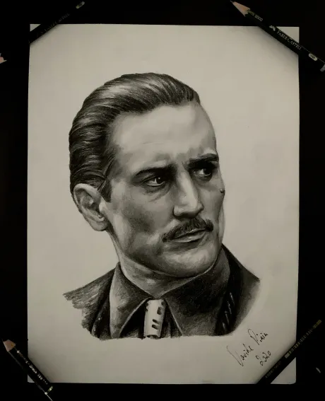 zeichnung, art, bleistiftzeichnung, der pate , robert de niro, tattoo bremen ,